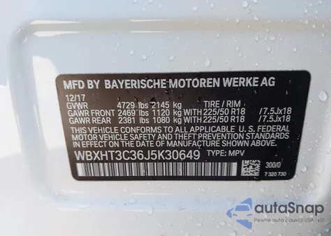 2018 BMW X1 xDrive28I z USA, uszkodzony, nr VIN WBXHT3C36J5K30649
